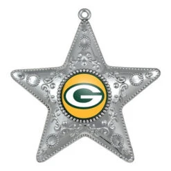 Green Bay Packers NFL Sports Collectors Series Silver Star Ornament