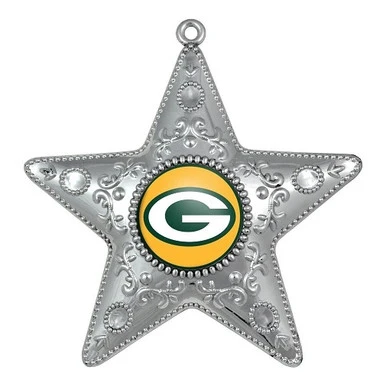 Green Bay Packers NFL Sports Collectors Series Silver Star Ornament 1 Green Bay Packers NFL Sports Collectors Series Silver Star Ornament