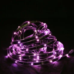 18' Pink LED Outdoor Christmas Linear Tape Lighting - Black Finish