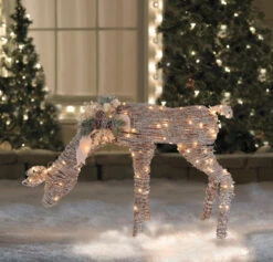 Northlight 38" LED Drinking Rattan Deer Fawn Christmas Yard Decorations -Northlight Sale Store 19 33739 52144.1587645272