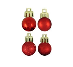18ct Red Shatterproof 4-Finish Christmas Ball Ornaments 1.25" (30mm)