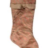 Metallic Brown Zebra Stripe Animal Print Satin Christmas Holiday Stocking
