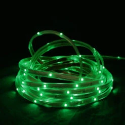 18' Green LED Outdoor Christmas Linear Tape Lighting - White Finish