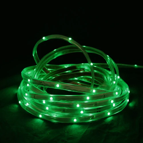 18' Green LED Outdoor Christmas Linear Tape Lighting - White Finish 1 18' Green LED Outdoor Christmas Linear Tape Lighting - White Finish