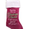 Pink Santa Miracle Good All Year Celebration Christmas Holiday Stocking