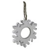 4.75" Rustic White Embossed Snowflake With Mirror Medallion Christmas Ornament