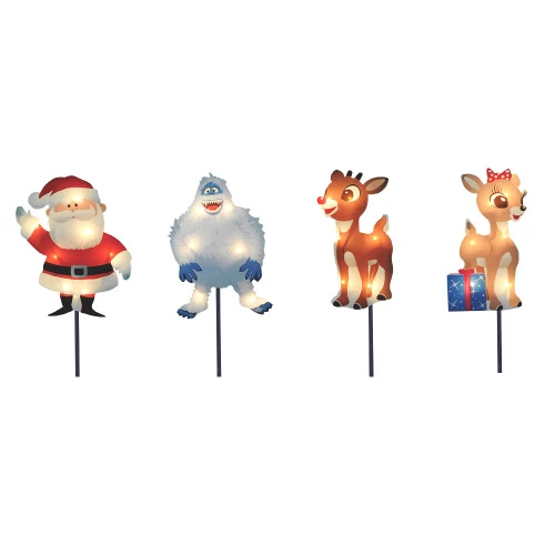 Northlight Set Of 4 Lighted Rudolph And Friends Christmas Pathway Markers - Clear Lights 1 Northlight Set Of 4 Lighted Rudolph And Friends Christmas Pathway Markers - Clear Lights