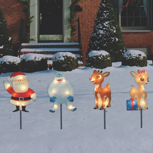 Northlight Set Of 4 Lighted Rudolph And Friends Christmas Pathway Markers - Clear Lights 2 Northlight Set Of 4 Lighted Rudolph And Friends Christmas Pathway Markers - Clear Lights - Image 2