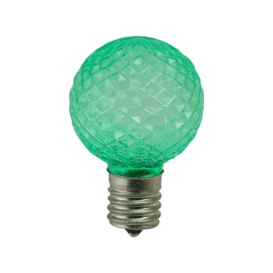 Northlight Pack Of 25 Faceted LED G40 Green Christmas Replacement Bulbs 1 Northlight Pack Of 25 Faceted LED G40 Green Christmas Replacement Bulbs