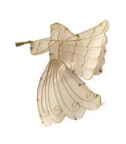 Northlight 11" LED Lighted Gold Shimmer Angel Christmas Tree Topper - Warm Clear Lights