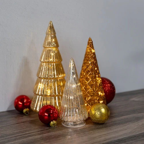 Battery Operated Gold, Bronze & Silver Trees - Set Of 3 2 Battery Operated Gold, Bronze & Silver Trees - Set Of 3 - Image 2