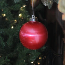LED Lighted Christmas Ball Ornaments - Red - 6" (150mm) - Set Of 3