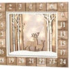 BRUBAKER Reusable Wooden Advent Calendar To Fill - White Winter Landscape With LED Lighting - DIY Christmas Calendar 13.98 X 2.36 X 10.63 Inches