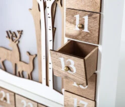 BRUBAKER Reusable Wooden Advent Calendar To Fill - White Winter Landscape With LED Lighting - DIY Christmas Calendar 13.98 X 2.36 X 10.63 Inches -Northlight Sale Store AdventCalendar PETZ170725 4251219616667.3000.003 68991.1633721493