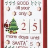 BRUBAKER Christmas Countdown Calendar - Wooden Board With Calendar Sheets - White With 6 LED Lights - 11 X 1.57 X 14 Inches