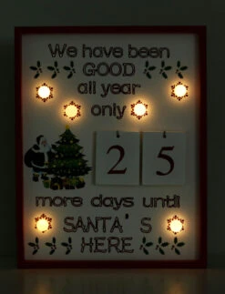 BRUBAKER Christmas Countdown Calendar - Wooden Board With Calendar Sheets - White With 6 LED Lights - 11 X 1.57 X 14 Inches 8 BRUBAKER Christmas Countdown Calendar - Wooden Board With Calendar Sheets - White With 6 LED Lights - 11 X 1.57 X 14 Inches -Northlight Sale Store AdventCalendar PETZ170881 4251219616643.3000.002 22644.1633721530