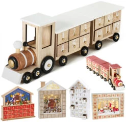 BRUBAKER Reusable Wooden Advent Calendar To Fill - White Locomotive With 24 Doors - DIY Christmas Calendar 18.11 X 3.74 X 4.21 Inches 9 BRUBAKER Reusable Wooden Advent Calendar To Fill - White Locomotive With 24 Doors - DIY Christmas Calendar 18.11 X 3.74 X 4.21 Inches -Northlight Sale Store AdventCalendar PETZ171394 4251219616728.2500.010 07092.1633721504