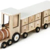 BRUBAKER Reusable Wooden Advent Calendar To Fill - White Locomotive With 24 Doors - DIY Christmas Calendar 18.11 X 3.74 X 4.21 Inches