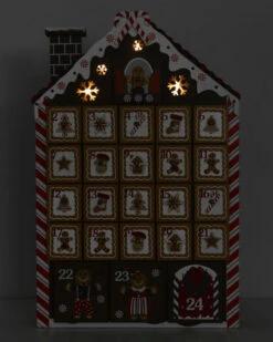BRUBAKER Reusable Wooden Advent Calendar To Fill - Gingerbread House With LED Lighting - DIY Christmas Calendar 10.31 X 17.72 X 2.17 Inches -Northlight Sale Store AdventCalendar PETZ171446 4251219616681.3000.001 38035.1633721503