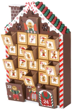 BRUBAKER Reusable Wooden Advent Calendar To Fill - Gingerbread House With LED Lighting - DIY Christmas Calendar 10.31 X 17.72 X 2.17 Inches -Northlight Sale Store AdventCalendar PETZ171446 4251219616681.3000.002 33084.1633721505