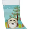 Christmas Tree And Longhair Creme Dachshund Christmas Stocking BB1584CS