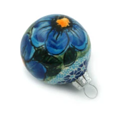 Polmedia Polish Pottery Christmas Ball Ornament 3" Corn In The Blue -Northlight Sale Store H0304C 1 76116.1665605572