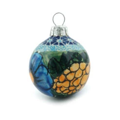 Polmedia Polish Pottery Christmas Ball Ornament 3" Corn In The Blue -Northlight Sale Store H0304C 2 14383.1665605572