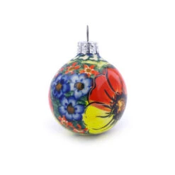 Polmedia Polish Pottery Christmas Ball Ornament 3" Mystical Garden -Northlight Sale Store H0916E 1 90317.1665605562