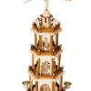 BRUBAKER Christmas Pyramid - 24 Inches - 4 Tier Carousel With 6 Candle Holders And Hand Painted Figurines - Designed In Germany
