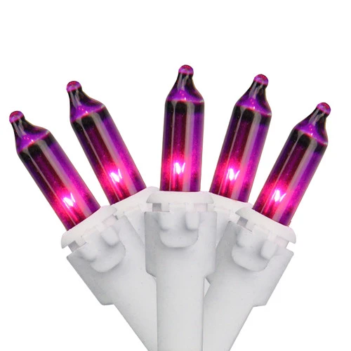 Northlight Set Of 100 Purple-Pink Mini Christmas Lights 2.5" Spacing - White Wire 1 Northlight Set Of 100 Purple-Pink Mini Christmas Lights 2.5" Spacing - White Wire
