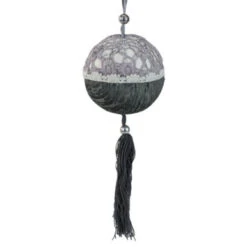 Northlight Glittered Christmas Ball Ornament - 8.5" - Black And Gray
