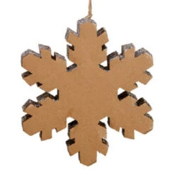 10" Country Rustic Silver Glittered Snowflake Christmas Ornament