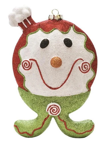 9" Red And Green Glittered Shatterproof Gingerbread Boy Christmas Ornament 1 9" Red And Green Glittered Shatterproof Gingerbread Boy Christmas Ornament