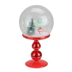 Northlight Holiday Scene Pedestal Globe Decoration -8.75" - Red