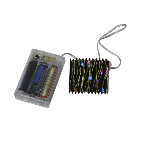 35 Battery Operated Silver LED Rainbow Micro Fairy Christmas Lights - 6 Ft Gold Copper Wire 3 35 Battery Operated Silver LED Rainbow Micro Fairy Christmas Lights - 6 Ft Gold Copper Wire - Image 3