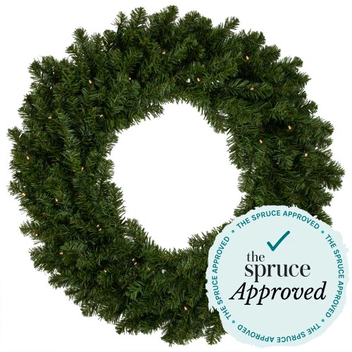 Northlight Pre-Lit Commercial Canadian Pine Artificial Christmas Wreath - 5' - Clear Lights 4 Northlight Pre-Lit Commercial Canadian Pine Artificial Christmas Wreath - 5' - Clear Lights - Image 4