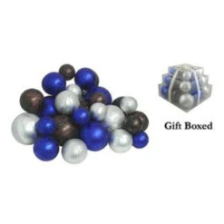 27ct Blue And Brown Shatterproof Matte Christmas Ball Ornaments 4" (100mm) -Northlight Sale Store cmi201817520blue choc silver 03 61589.1599267577