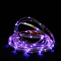 18' Purple LED Outdoor Christmas Linear Tape Lighting - White Finish