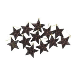 12ct Matte Chocolate Brown Glittered Star Shatterproof Christmas Ornaments 5" -Northlight Sale Store dak cop10310 12chl 70377.1588389065