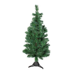 Northlight 4' Pre-Lit Artificial Spiral Pine Christmas Tree - Multi Color Lights