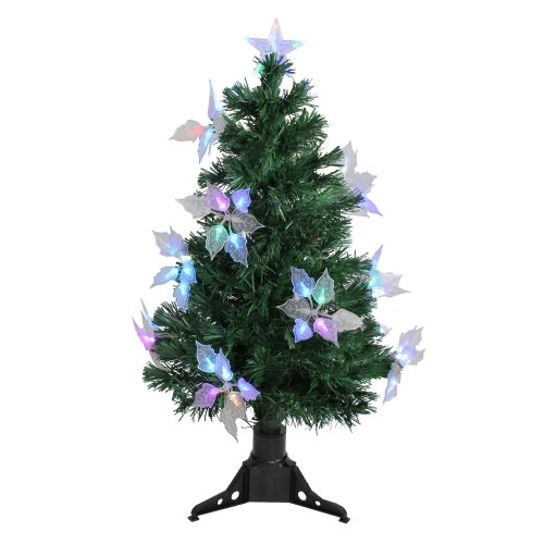 3' Pre-Lit Medium Fiber Optic Floral Artificial Christmas Tree - Multi-Color Lights 1 3' Pre-Lit Medium Fiber Optic Floral Artificial Christmas Tree - Multi-Color Lights