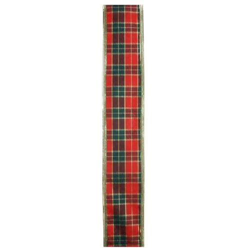 Northlight Green And Red Plaid Wired Christmas Craft Ribbon 2.5" X 10 Yards 2 Northlight Green And Red Plaid Wired Christmas Craft Ribbon 2.5" X 10 Yards - Image 2