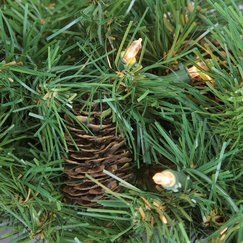 Northlight Pre-Lit Dakota Pine And Pinecone Artificial Christmas Wreath - 24" - Clear Lights 2 Northlight Pre-Lit Dakota Pine And Pinecone Artificial Christmas Wreath - 24" - Clear Lights - Image 2