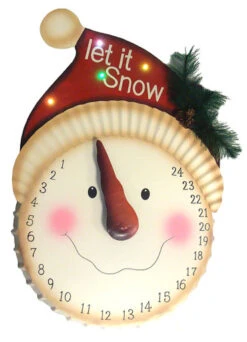 Northlight 21" LED Lighted "Let It Snow" Snowman Face Christmas Countdown Advent Calendar