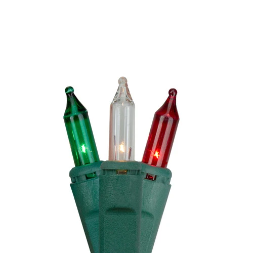 140ct Red, Green, Clear Everglow Chasing Mini Christmas Lights - 48ft, Green Wire 1 140ct Red, Green, Clear Everglow Chasing Mini Christmas Lights - 48ft, Green Wire