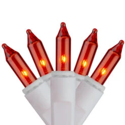 Everglow Icicle Christmas Lights - Amber Orange - White Wire - 100ct