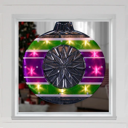 Christmas Central Lighted Shimmering Christmas Ornament Window Silhouette - 15.5" - Clear Lights 3 Christmas Central Lighted Shimmering Christmas Ornament Window Silhouette - 15.5" - Clear Lights - Image 3