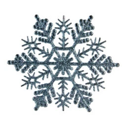 24ct Baby Blue Glittered Snowflake Christmas Ornaments 4"