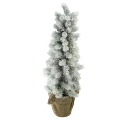 Northlight 2ft Potted Flocked Mini Pine Slim Christmas Tree With Berries - Unlit