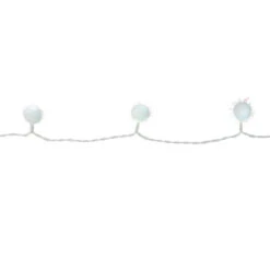40-Count Cool White Iridescent Snowball LED Christmas Lights - 19.2 Ft White Wire